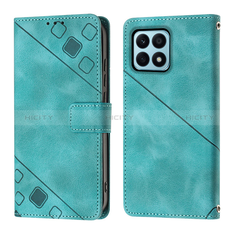 Custodia Portafoglio In Pelle Cover con Supporto Y01B per Huawei Honor X8a 4G