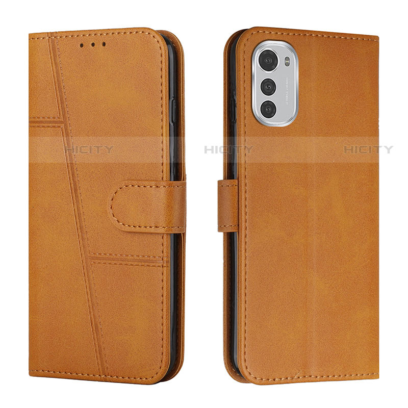 Custodia Portafoglio In Pelle Cover con Supporto Y01X per Motorola Moto E32 Marrone Chiaro