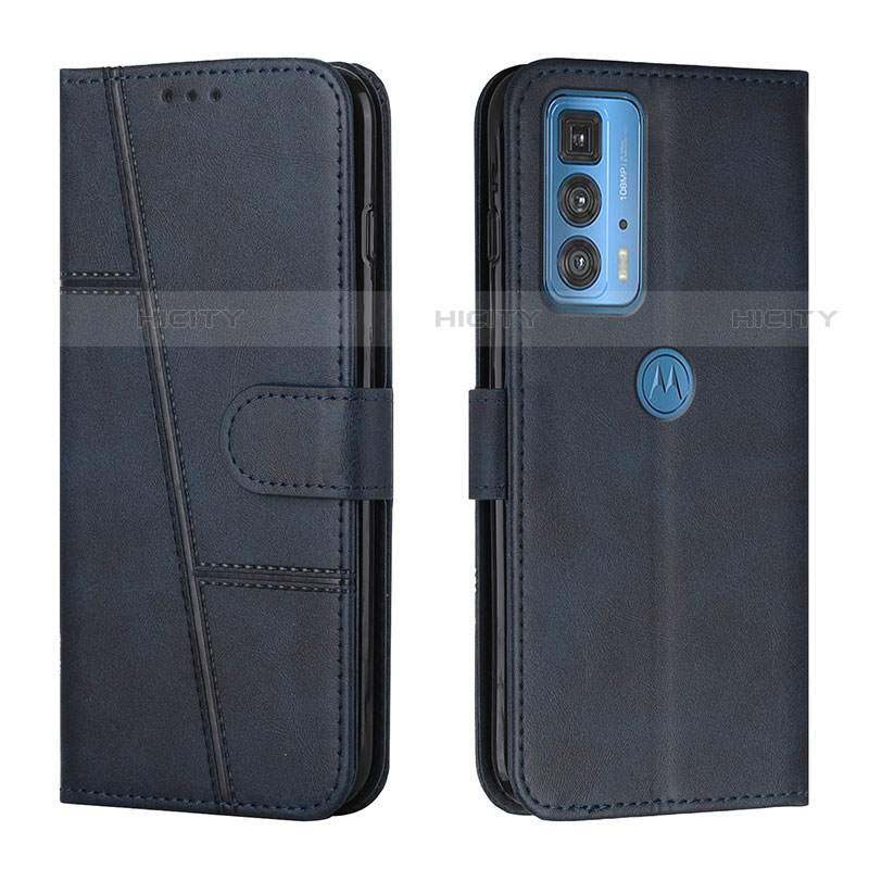 Custodia Portafoglio In Pelle Cover con Supporto Y01X per Motorola Moto Edge 20 Pro 5G Blu