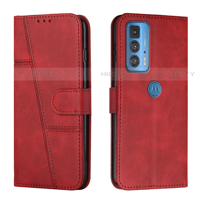 Custodia Portafoglio In Pelle Cover con Supporto Y01X per Motorola Moto Edge 20 Pro 5G Rosso