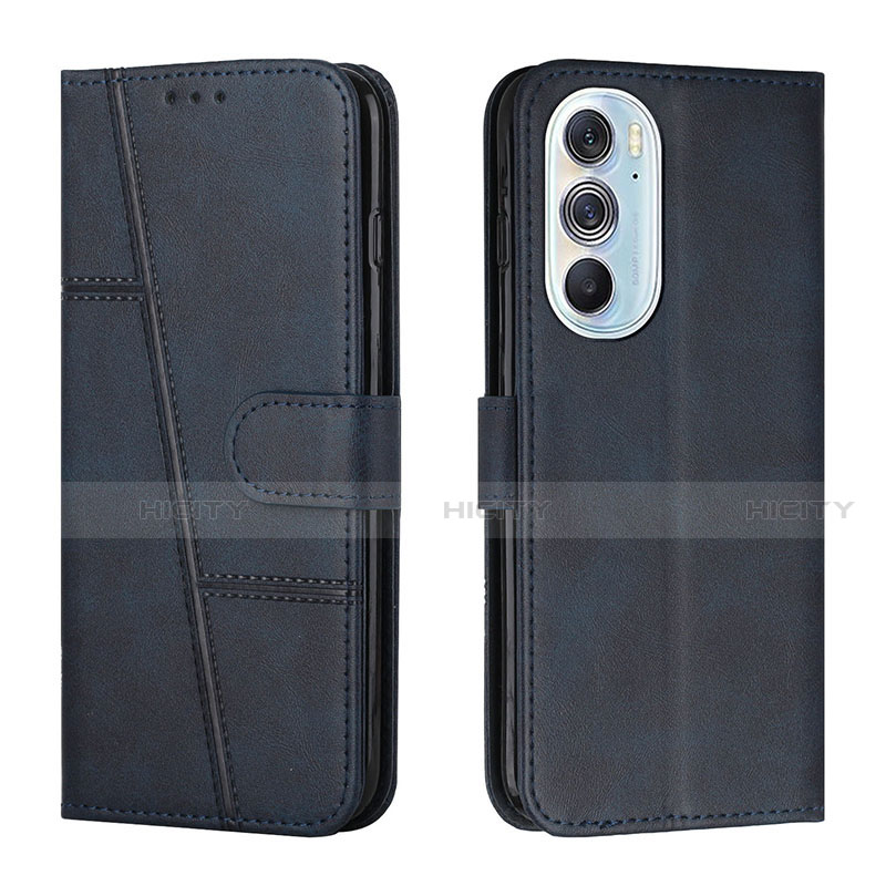 Custodia Portafoglio In Pelle Cover con Supporto Y01X per Motorola Moto Edge 30 Pro 5G Blu