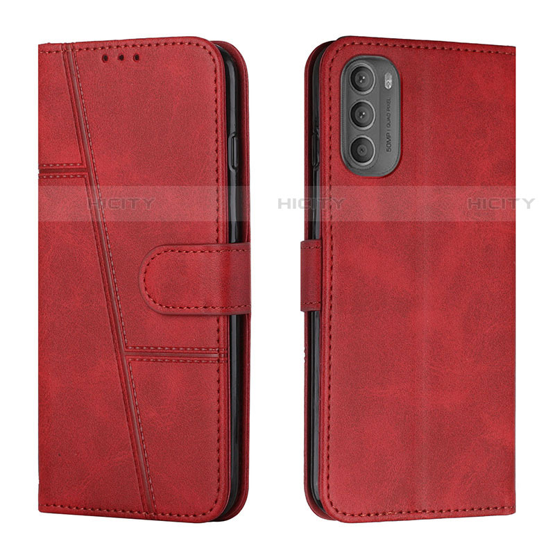 Custodia Portafoglio In Pelle Cover con Supporto Y01X per Motorola Moto G41 Rosso
