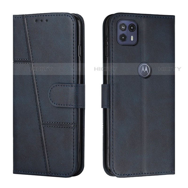Custodia Portafoglio In Pelle Cover con Supporto Y01X per Motorola Moto G50 5G Blu