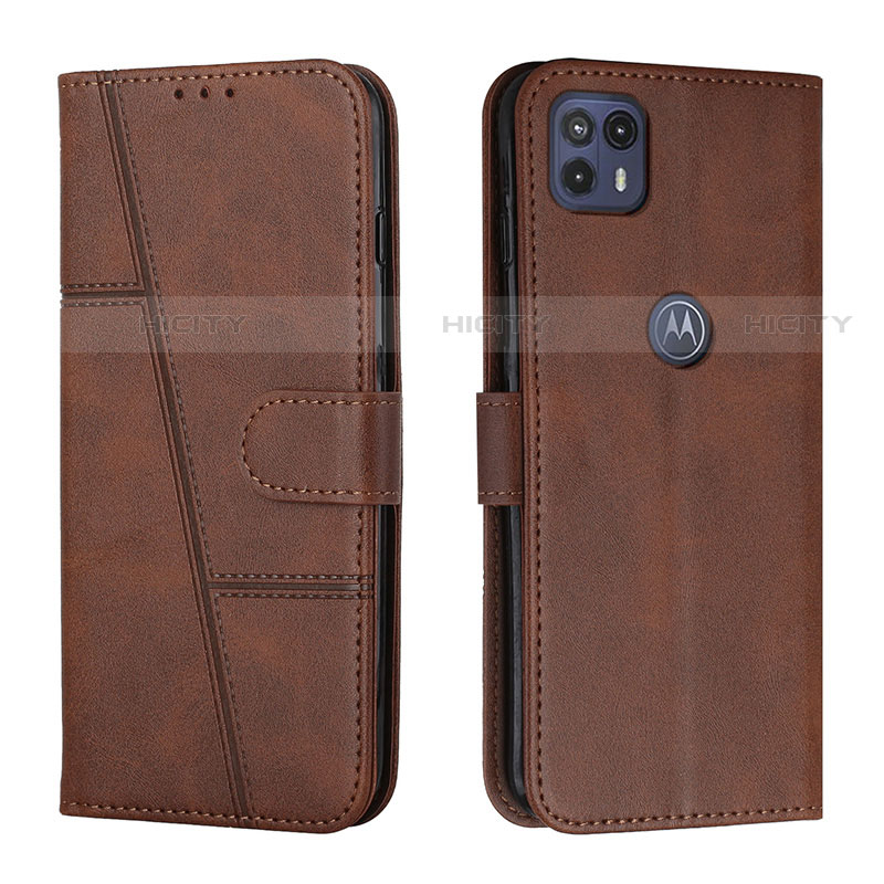 Custodia Portafoglio In Pelle Cover con Supporto Y01X per Motorola Moto G50 5G Marrone