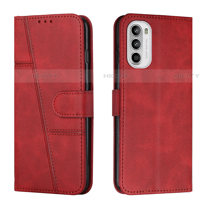 Custodia Portafoglio In Pelle Cover con Supporto Y01X per Motorola Moto G71s 5G Rosso