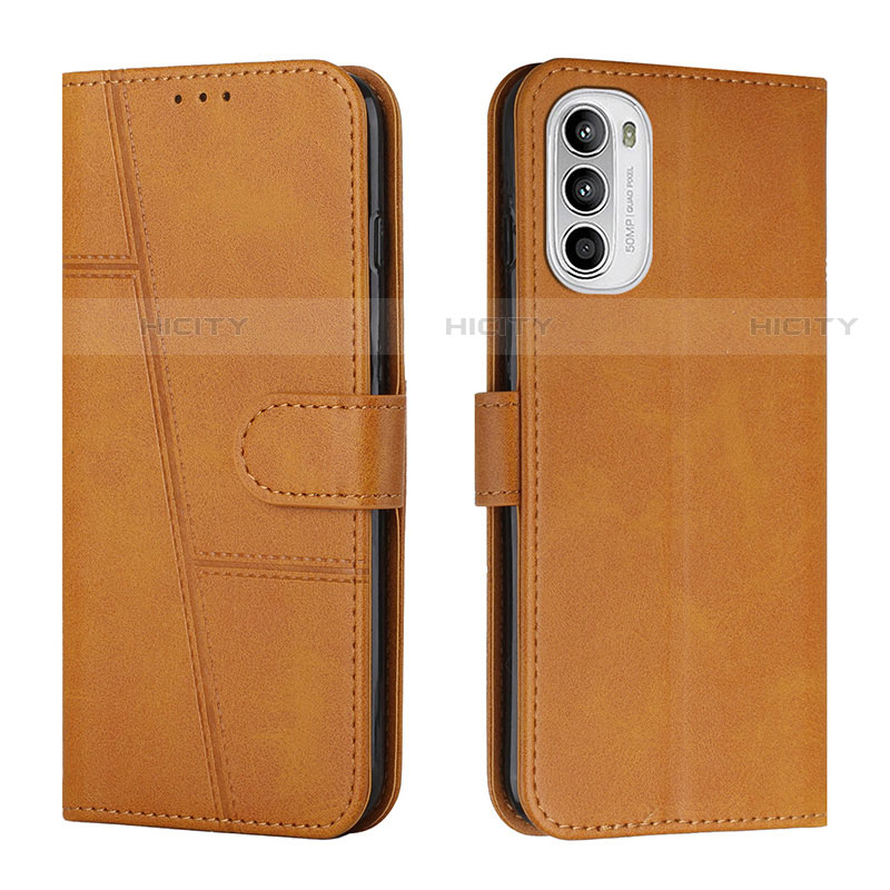 Custodia Portafoglio In Pelle Cover con Supporto Y01X per Motorola Moto G82 5G Marrone Chiaro