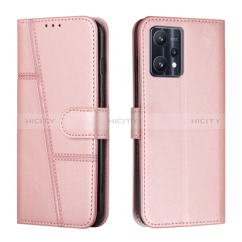 Custodia Portafoglio In Pelle Cover con Supporto Y01X per Realme Narzo 50 Pro 5G Oro Rosa