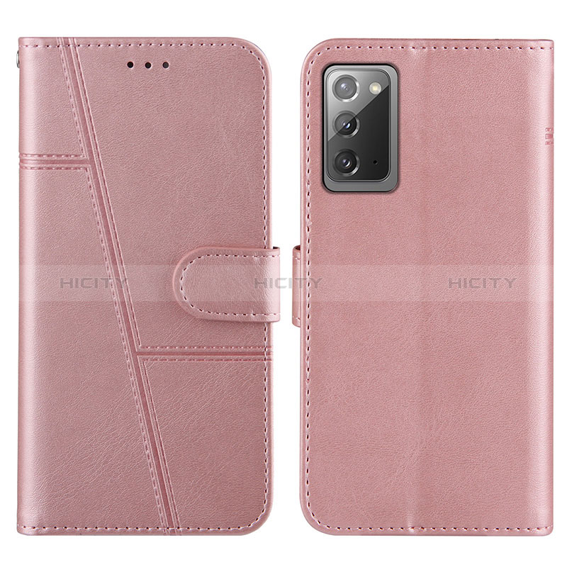 Custodia Portafoglio In Pelle Cover con Supporto Y01X per Samsung Galaxy Note 20 5G Oro Rosa
