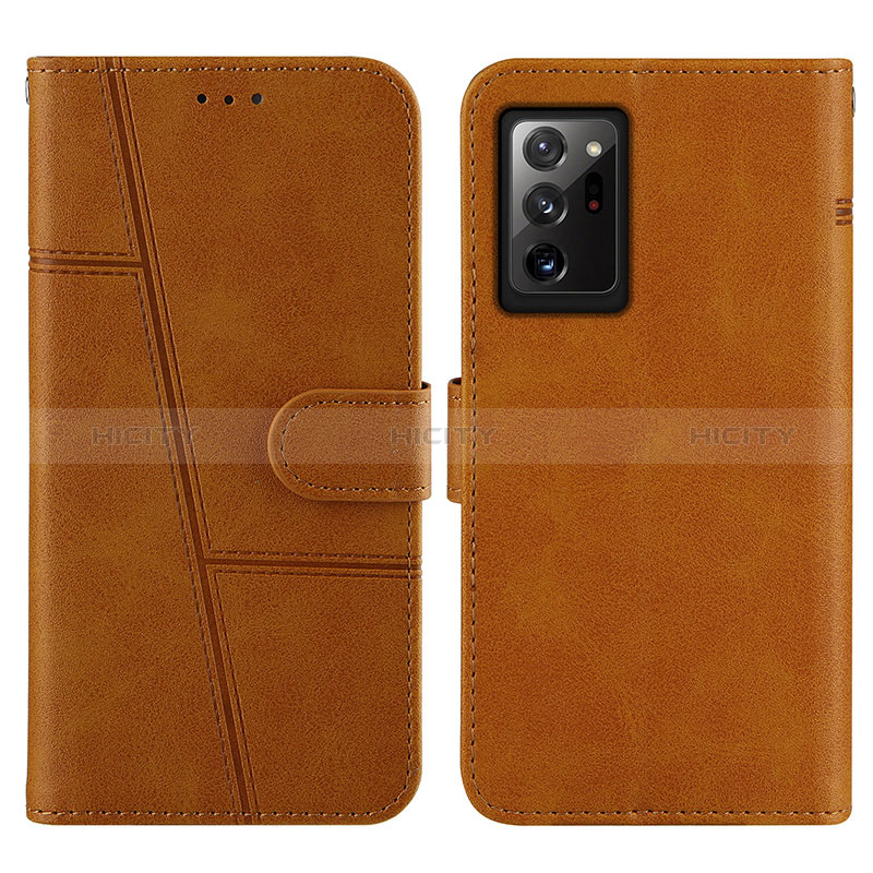 Custodia Portafoglio In Pelle Cover con Supporto Y01X per Samsung Galaxy Note 20 Ultra 5G Marrone Chiaro