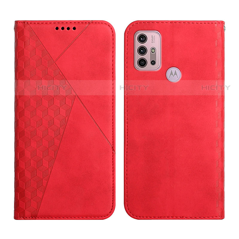 Custodia Portafoglio In Pelle Cover con Supporto Y02X per Motorola Moto G10 Rosso