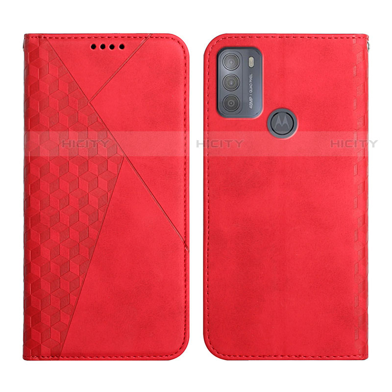 Custodia Portafoglio In Pelle Cover con Supporto Y02X per Motorola Moto G50 Rosso