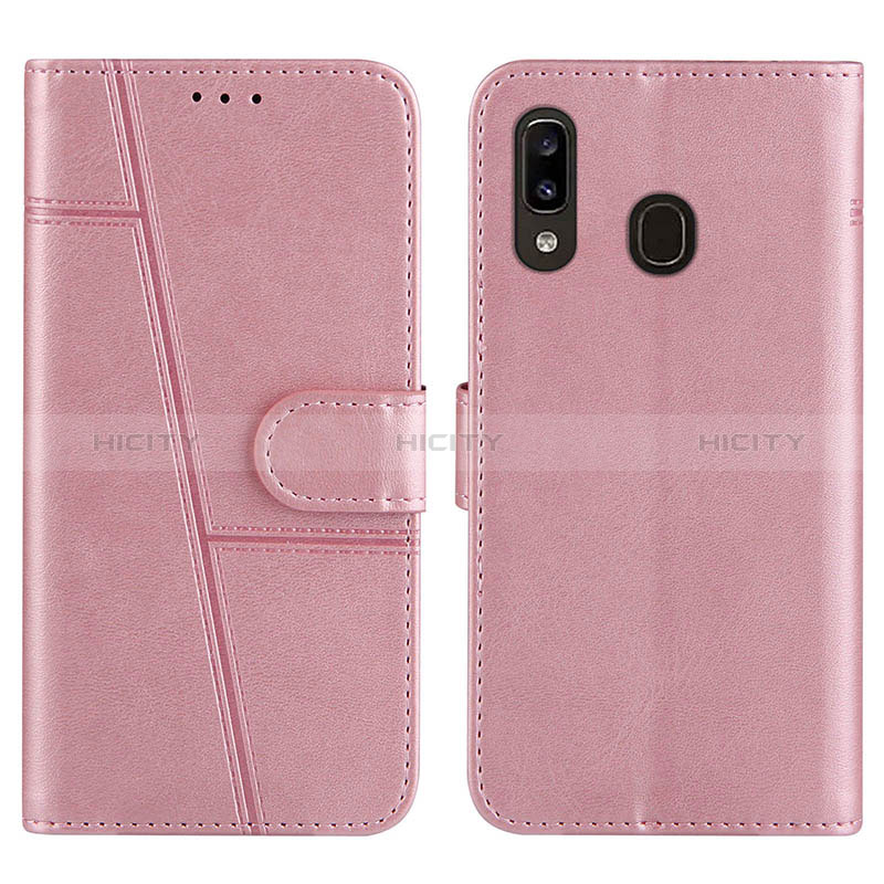 Custodia Portafoglio In Pelle Cover con Supporto Y02X per Samsung Galaxy M10S Oro Rosa