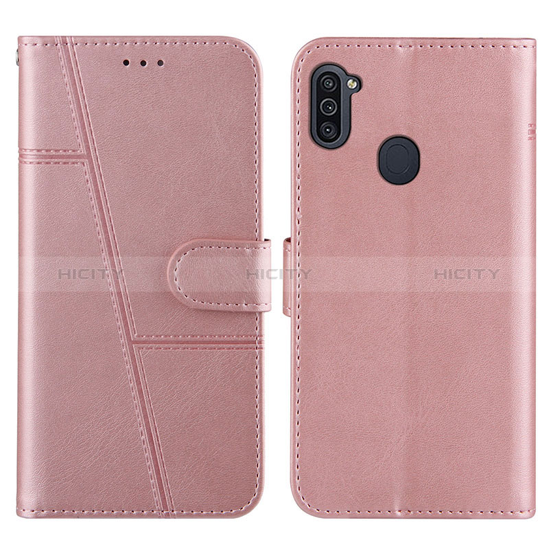 Custodia Portafoglio In Pelle Cover con Supporto Y02X per Samsung Galaxy M11 Oro Rosa