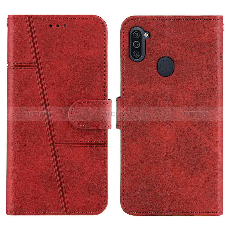 Custodia Portafoglio In Pelle Cover con Supporto Y02X per Samsung Galaxy M11 Rosso
