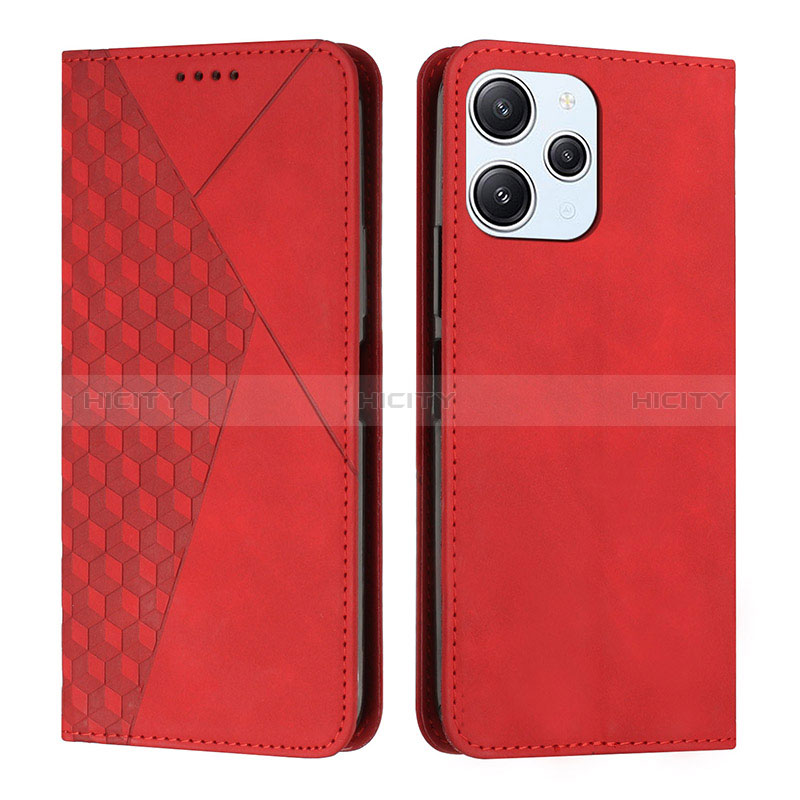 Custodia Portafoglio In Pelle Cover con Supporto Y02X per Xiaomi Redmi 12 4G Rosso