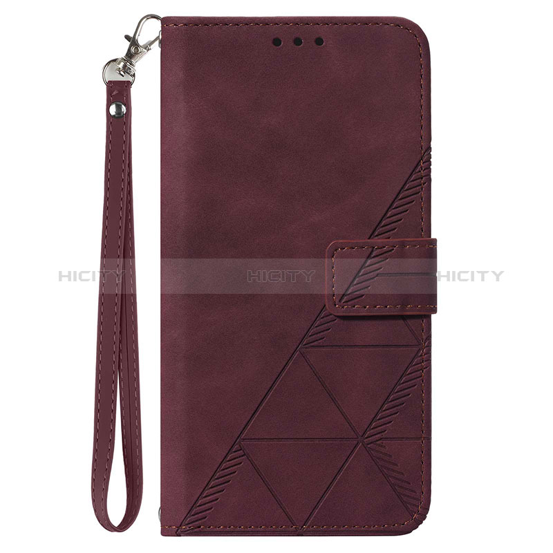 Custodia Portafoglio In Pelle Cover con Supporto Y03B per Samsung Galaxy A02s Rosso Rosa