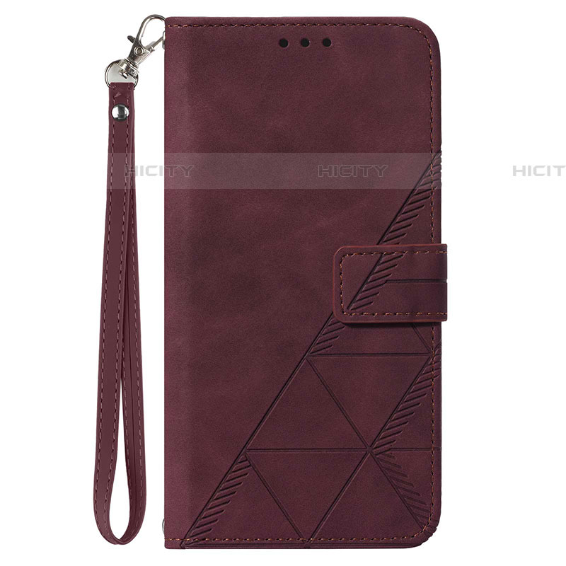 Custodia Portafoglio In Pelle Cover con Supporto Y03B per Samsung Galaxy A25 5G Rosso Rosa