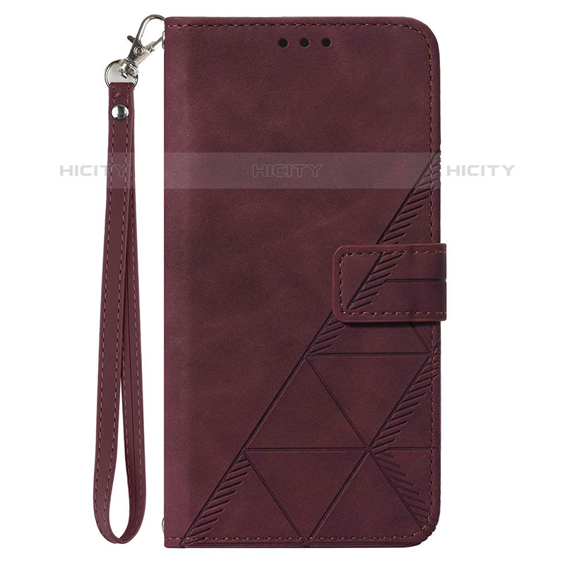 Custodia Portafoglio In Pelle Cover con Supporto Y03B per Samsung Galaxy M02s Rosso Rosa