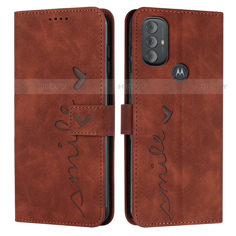 Custodia Portafoglio In Pelle Cover con Supporto Y03X per Motorola Moto G Power (2022) Marrone