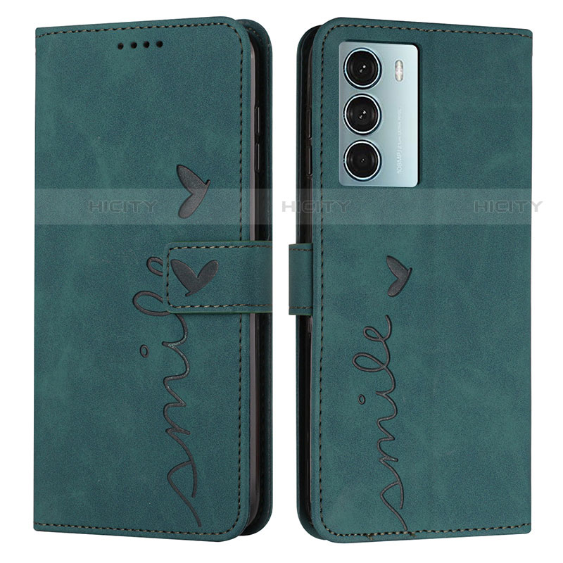 Custodia Portafoglio In Pelle Cover con Supporto Y03X per Motorola Moto G200 5G Verde