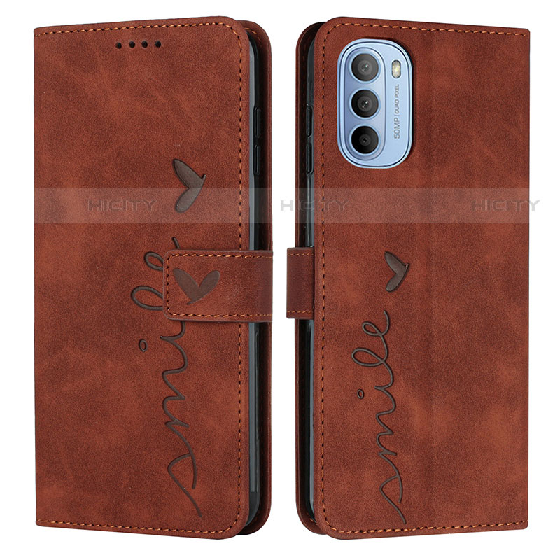 Custodia Portafoglio In Pelle Cover con Supporto Y03X per Motorola Moto G31 Marrone