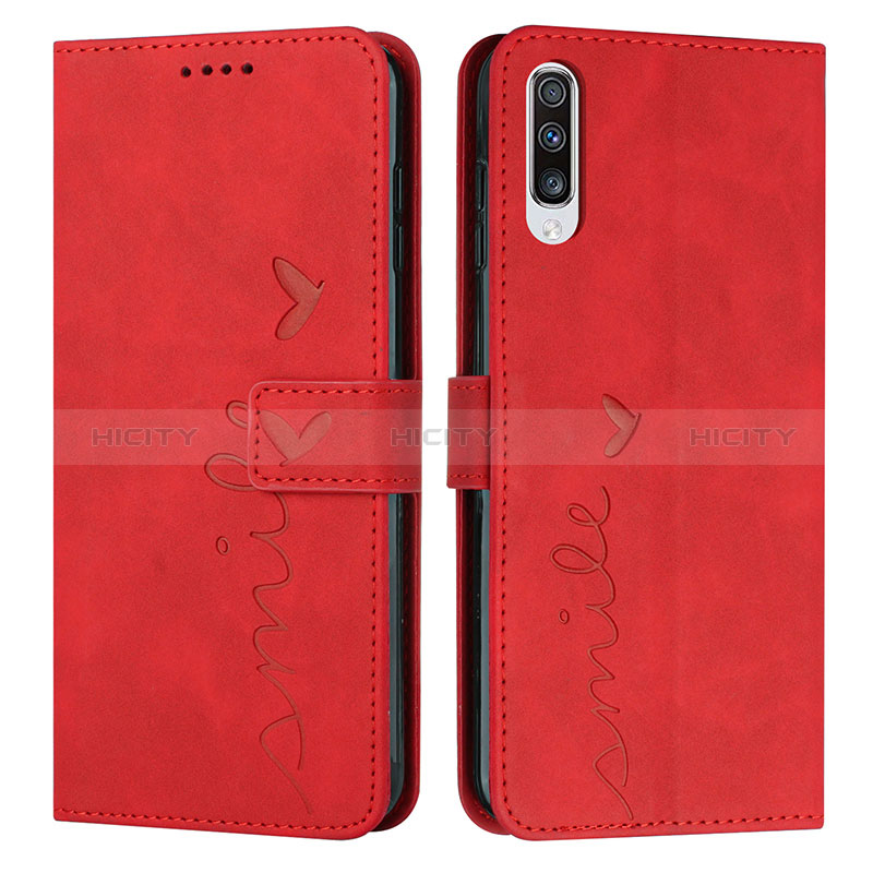 Custodia Portafoglio In Pelle Cover con Supporto Y03X per Samsung Galaxy A70 Rosso
