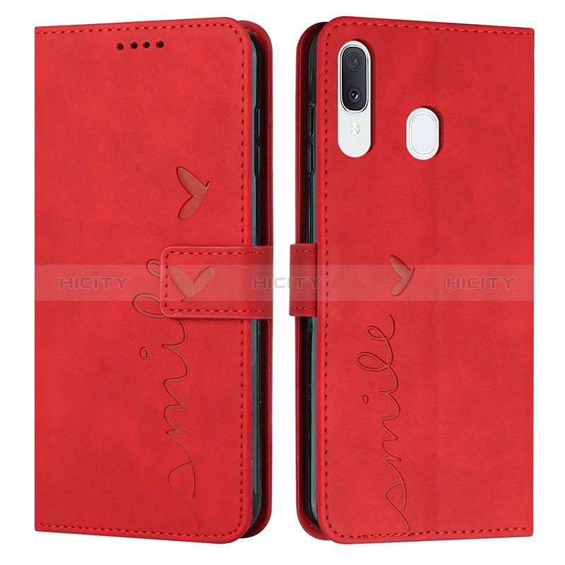 Custodia Portafoglio In Pelle Cover con Supporto Y03X per Samsung Galaxy M10S Rosso
