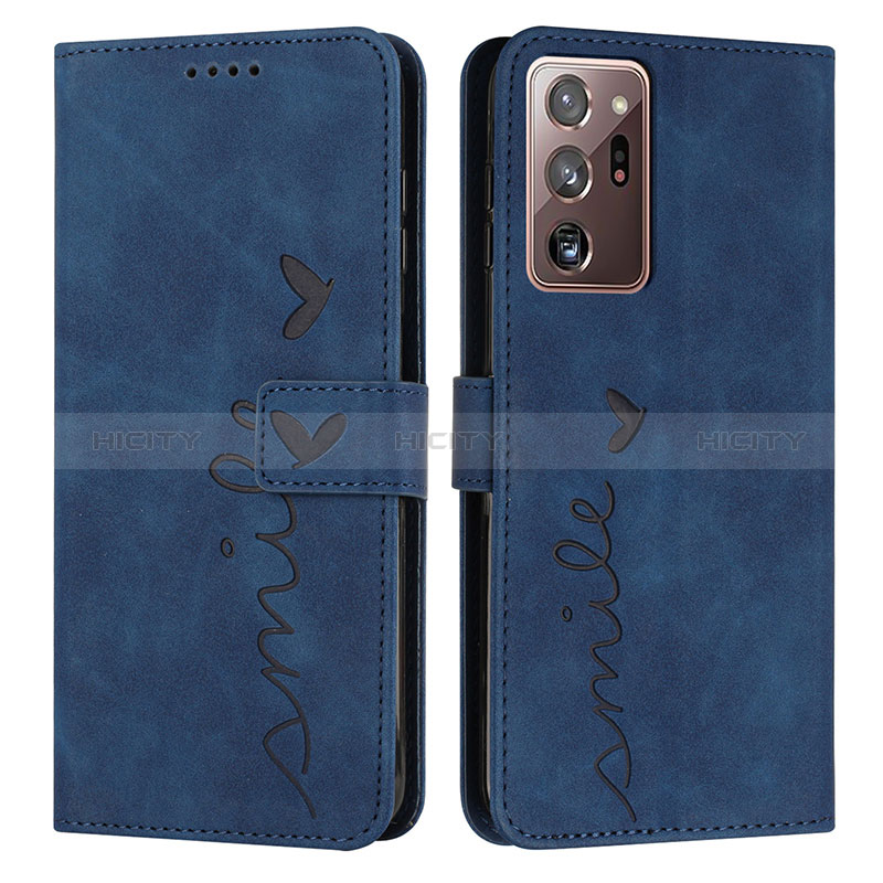 Custodia Portafoglio In Pelle Cover con Supporto Y03X per Samsung Galaxy Note 20 Ultra 5G Blu