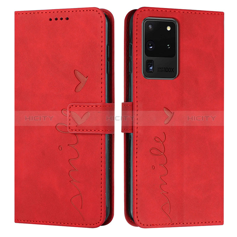 Custodia Portafoglio In Pelle Cover con Supporto Y03X per Samsung Galaxy S20 Ultra 5G Rosso