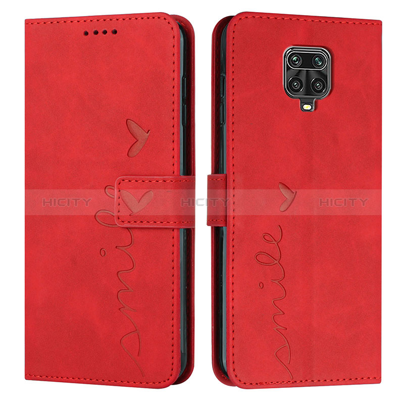 Custodia Portafoglio In Pelle Cover con Supporto Y03X per Xiaomi Redmi Note 9 Pro Rosso
