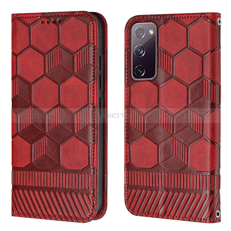 Custodia Portafoglio In Pelle Cover con Supporto Y05B per Samsung Galaxy S20 FE 5G Rosso