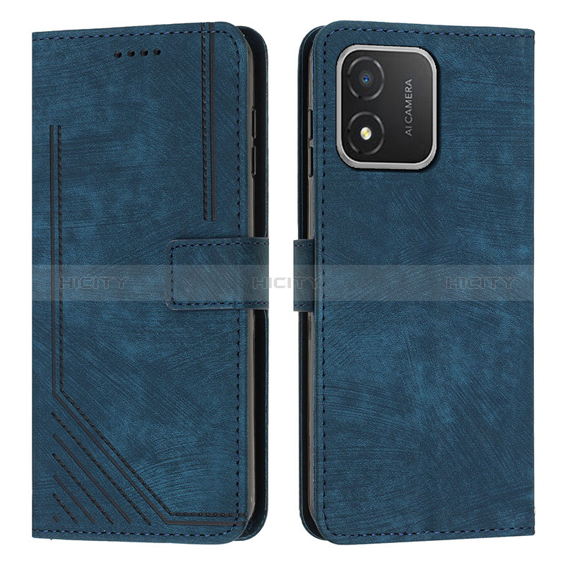 Custodia Portafoglio In Pelle Cover con Supporto Y07X per Huawei Honor X5 Blu