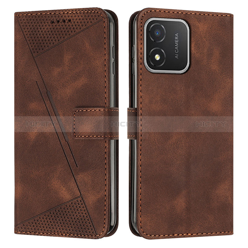 Custodia Portafoglio In Pelle Cover con Supporto Y08X per Huawei Honor X5 Marrone