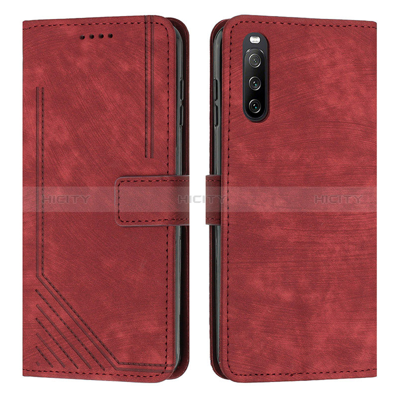 Custodia Portafoglio In Pelle Cover con Supporto Y08X per Sony Xperia 10 IV Rosso