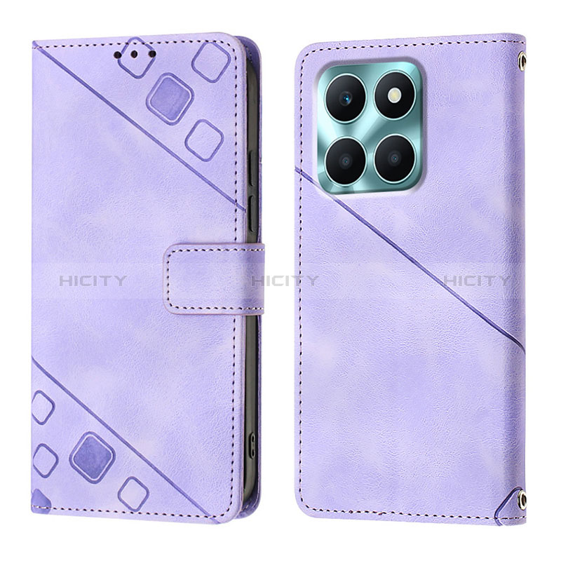 Custodia Portafoglio In Pelle Cover con Supporto YB1 per Huawei Honor X6a