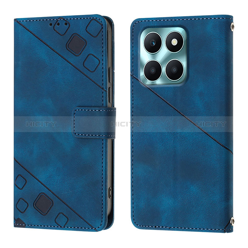 Custodia Portafoglio In Pelle Cover con Supporto YB1 per Huawei Honor X6a