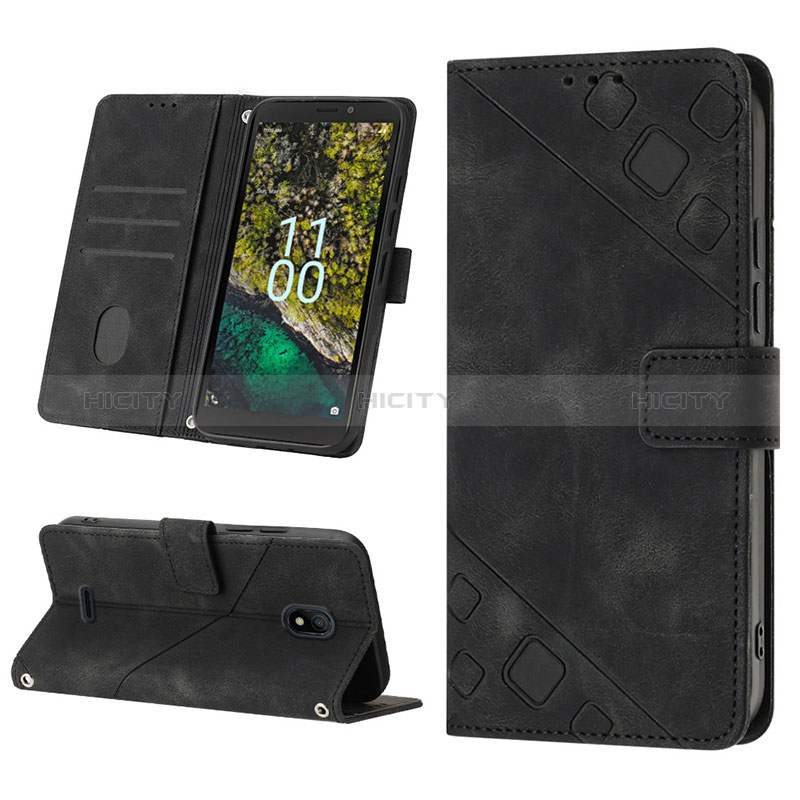 Custodia Portafoglio In Pelle Cover con Supporto YB1 per Nokia C100