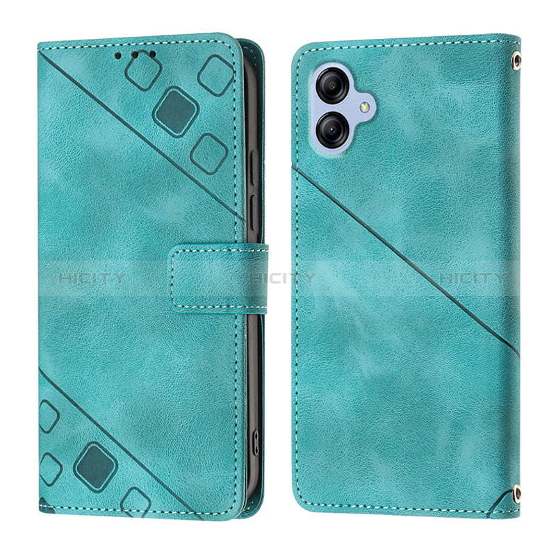 Custodia Portafoglio In Pelle Cover con Supporto YB1 per Samsung Galaxy M04 Verde