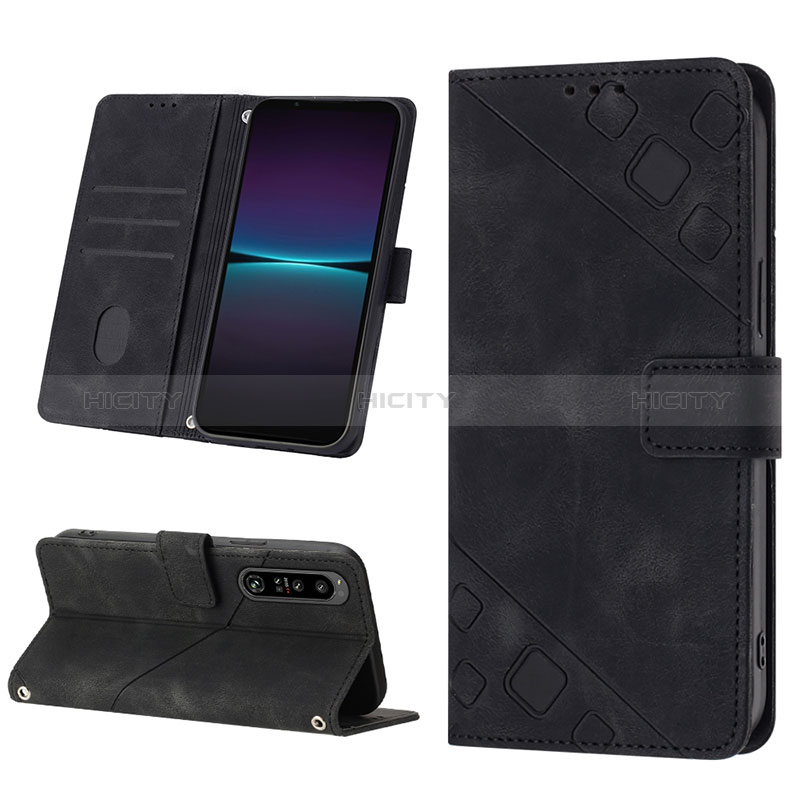 Custodia Portafoglio In Pelle Cover con Supporto YB1 per Sony Xperia 1 IV