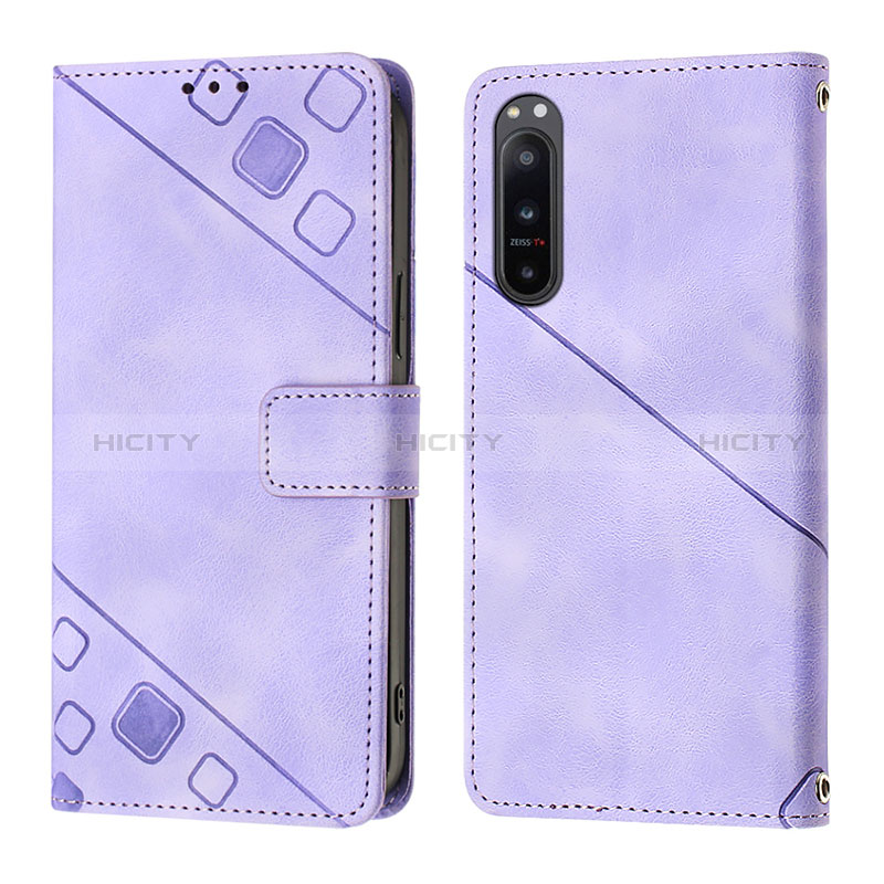 Custodia Portafoglio In Pelle Cover con Supporto YB1 per Sony Xperia 5 IV