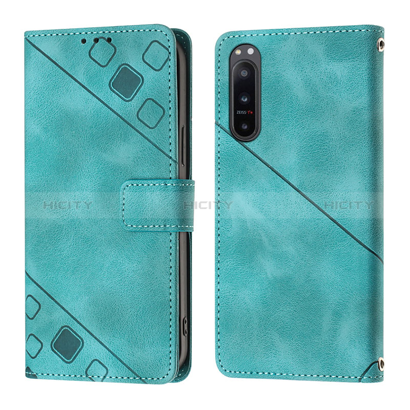 Custodia Portafoglio In Pelle Cover con Supporto YB1 per Sony Xperia 5 IV