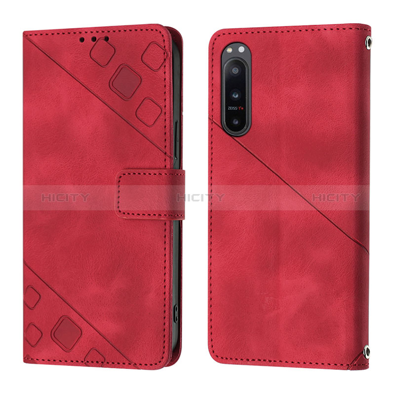 Custodia Portafoglio In Pelle Cover con Supporto YB1 per Sony Xperia 5 IV