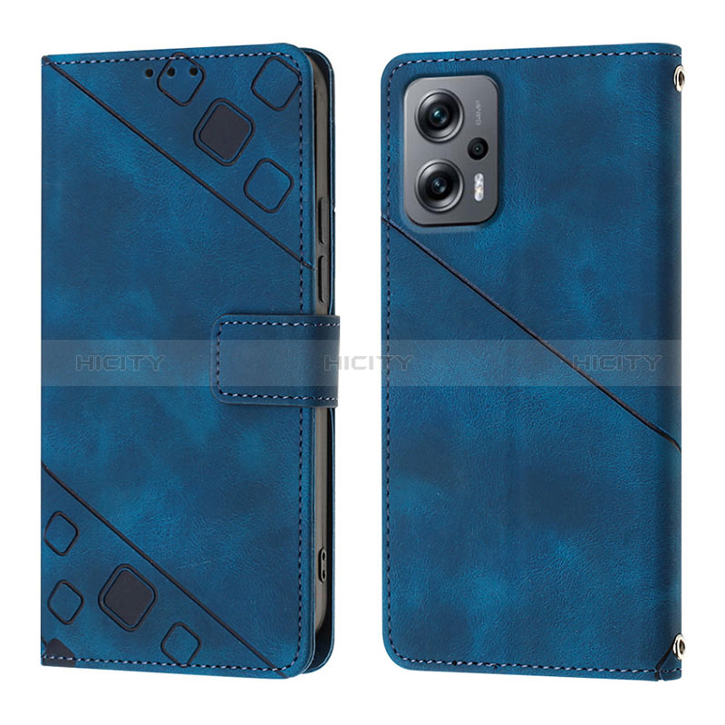 Custodia Portafoglio In Pelle Cover con Supporto YB1 per Xiaomi Redmi Note 11 Pro+ Plus 5G Blu