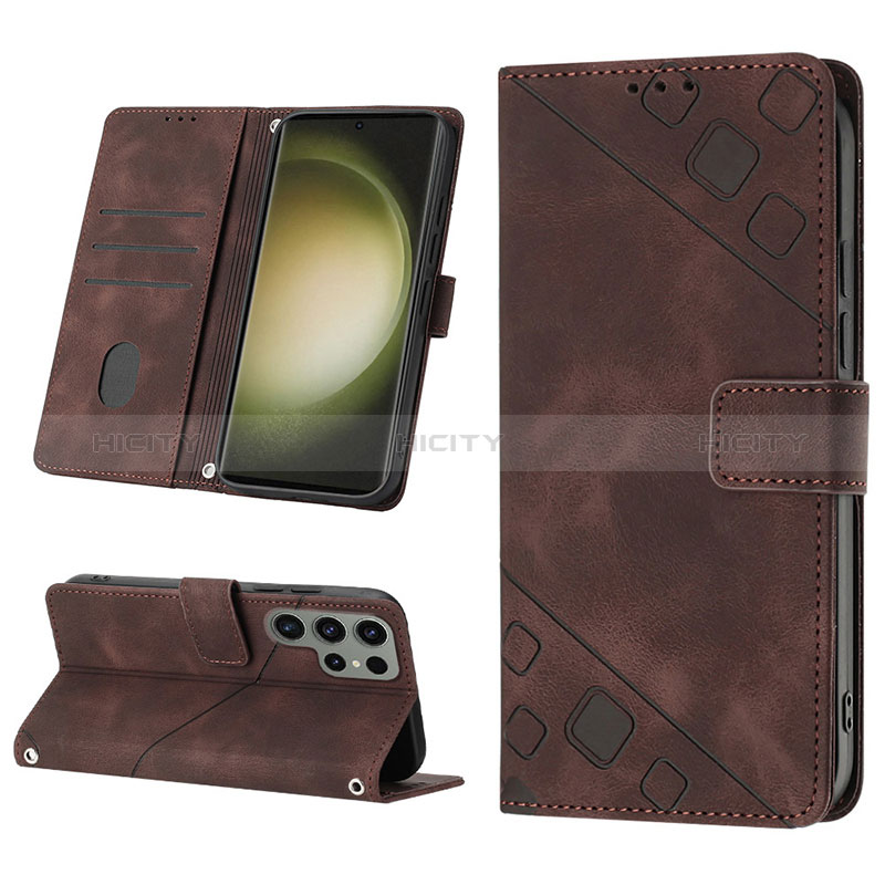 Custodia Portafoglio In Pelle Cover con Supporto YB2 per Samsung Galaxy S23 Ultra 5G