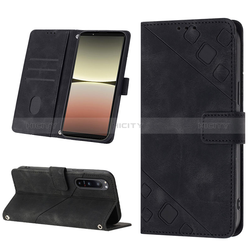 Custodia Portafoglio In Pelle Cover con Supporto YB2 per Sony Xperia 5 IV