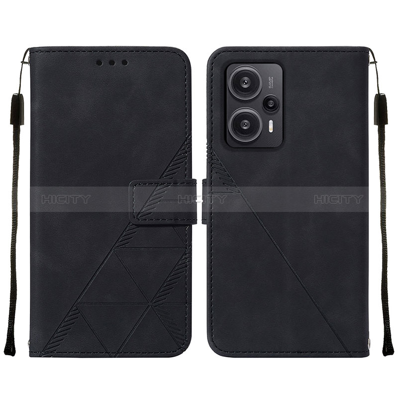 Custodia Portafoglio In Pelle Cover con Supporto YB2 per Xiaomi Poco F5 5G Nero
