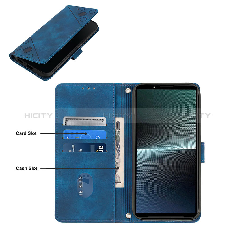 Custodia Portafoglio In Pelle Cover con Supporto YB4 per Sony Xperia 1 V