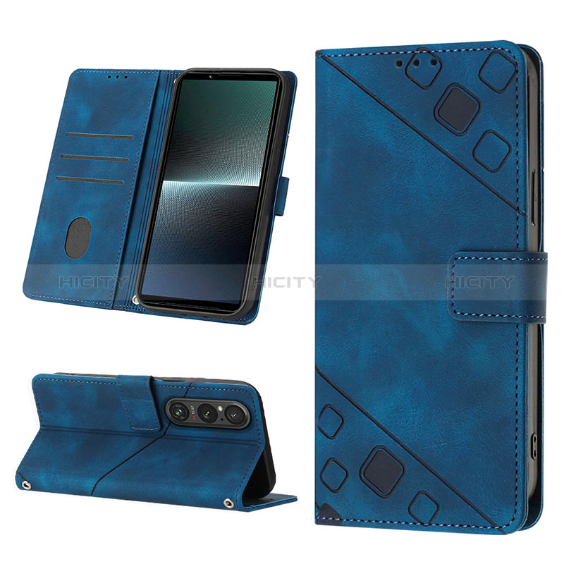 Custodia Portafoglio In Pelle Cover con Supporto YB4 per Sony Xperia 1 V