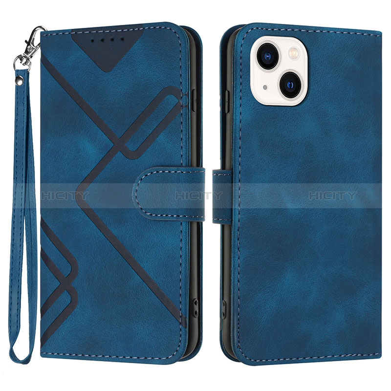 Custodia Portafoglio In Pelle Cover con Supporto YX1 per Apple iPhone 13 Blu