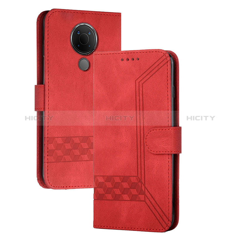 Custodia Portafoglio In Pelle Cover con Supporto YX2 per Nokia 3.4 Rosso